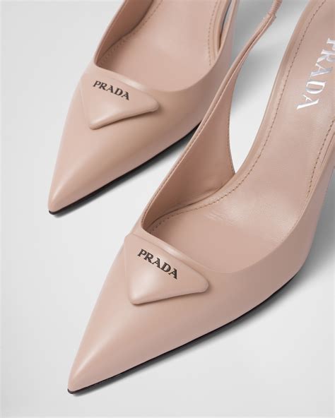 prada brushed leather slingback pumps|Prada brushed leather slingback ballerinas.